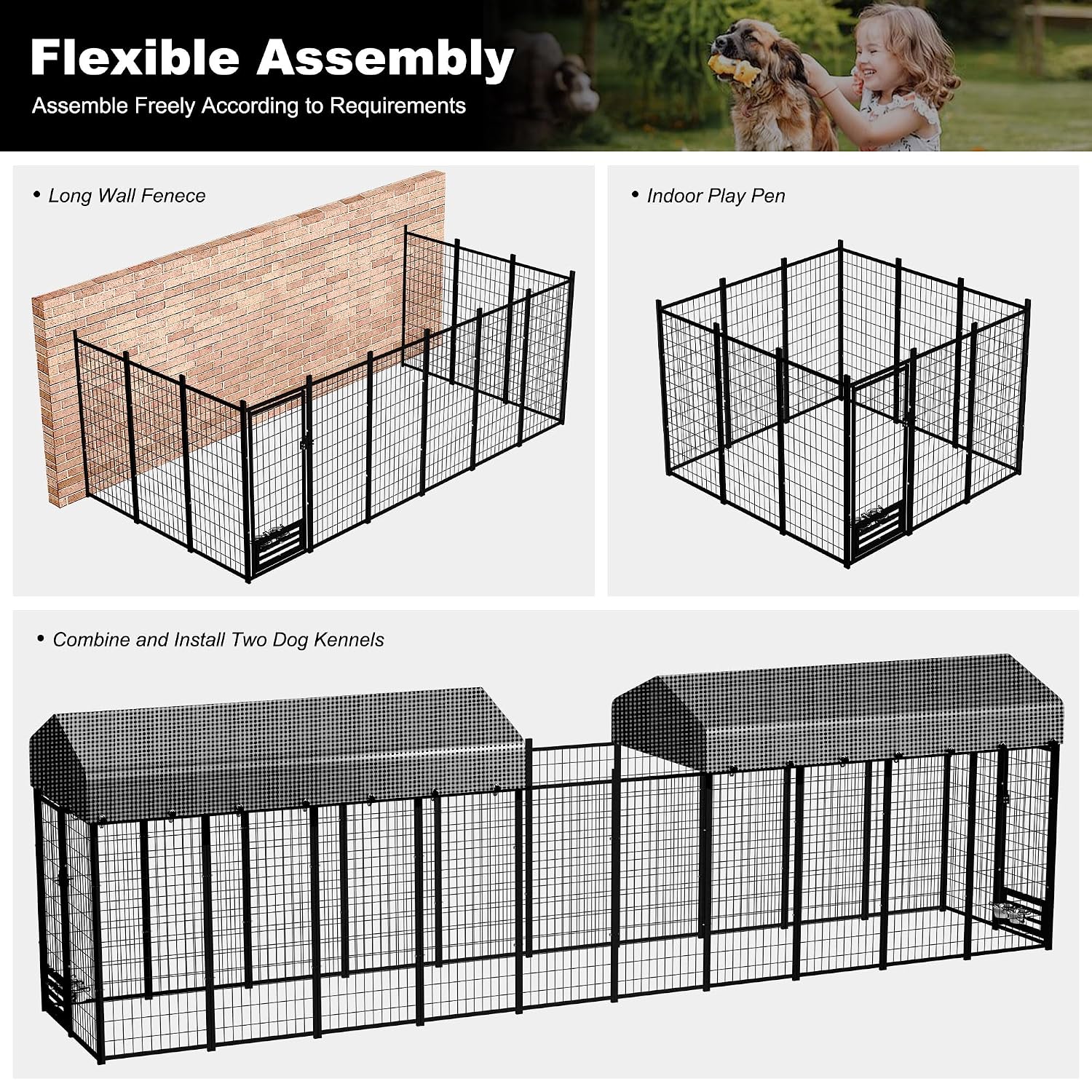 Heavy-Duty Dog Kennel with Roo - Feeding ulasan dan harga