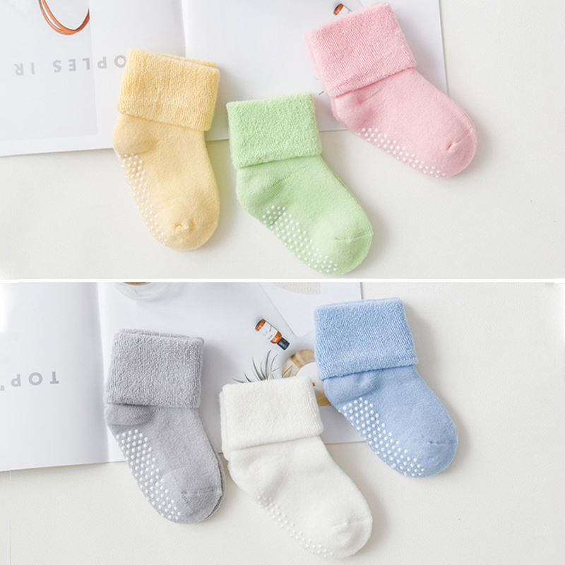 6 Pairs Thickened Fleece Child - Unisex Baby Socks Non Slip ulasan dan harga