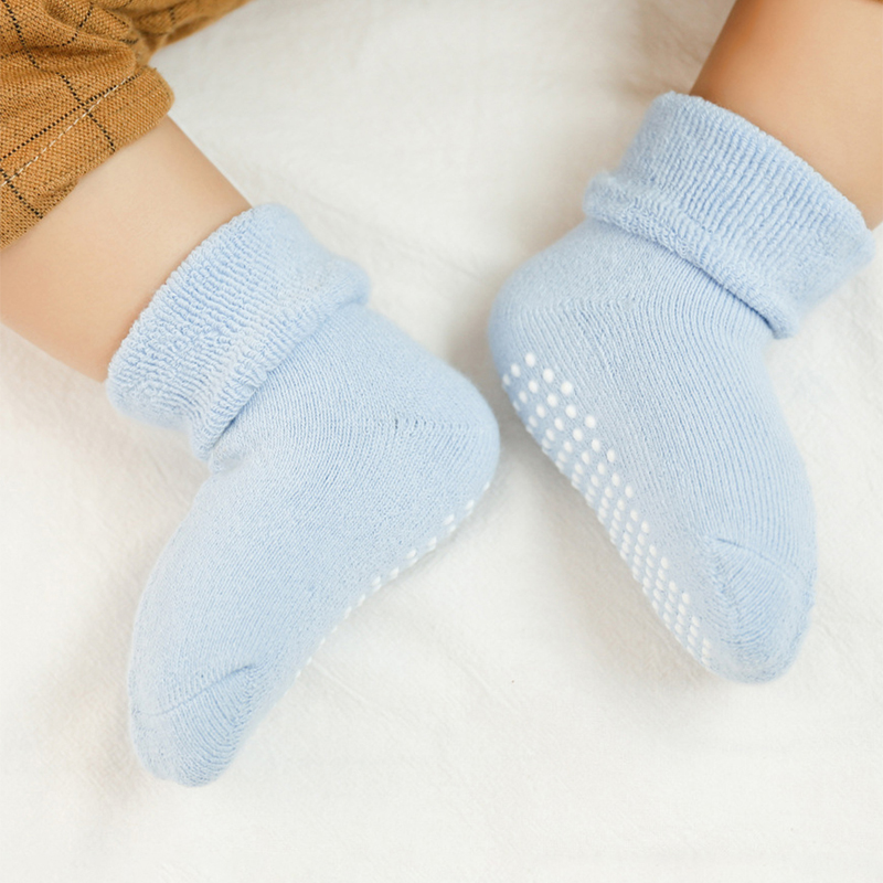 6 Pairs Thickened Fleece Child - Unisex Baby Socks Non Slip ulasan dan harga
